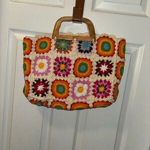 Altar'd State Multicolor Crochet Tote Bag